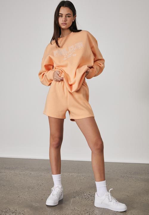Factorie - Oversized graphic crew - pale papaya