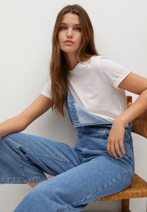 MANGO - Dungarees ares - blue