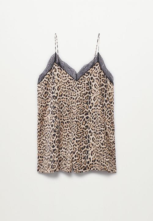 MANGO - Playsuit leo - black