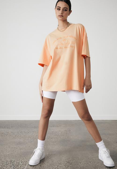 Factorie - Oversized graphic tee - pale papaya