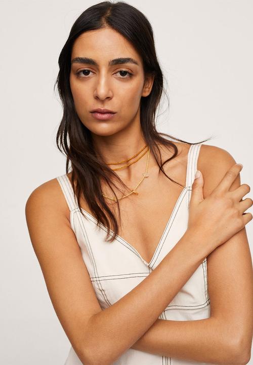 MANGO - Dress amy - light beige