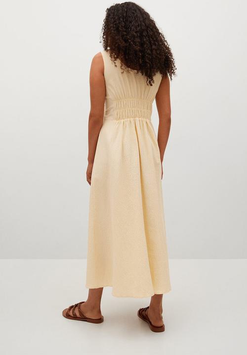MANGO - Dress cream - light pastel yellow