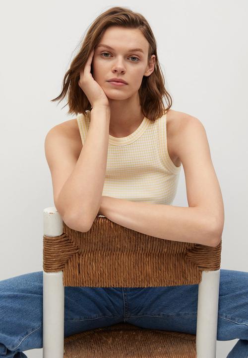 MANGO - T-shirt rita - yellow
