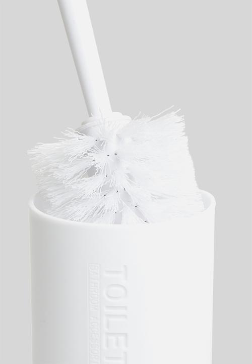 Bathroom Solutions - Toilet brush with bamboo base - white