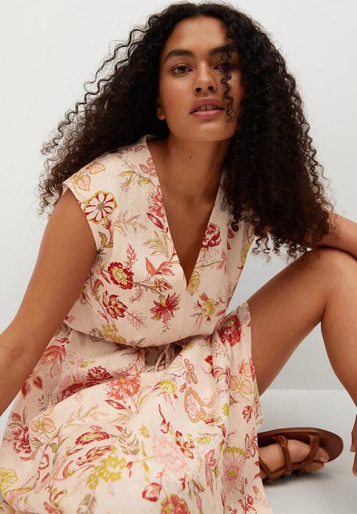 MANGO - Dress windo - light beige