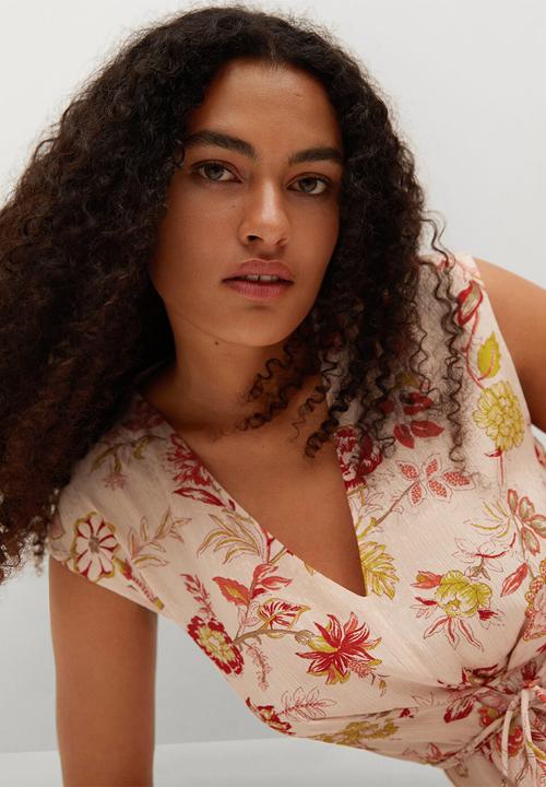 MANGO - Dress windo - light beige