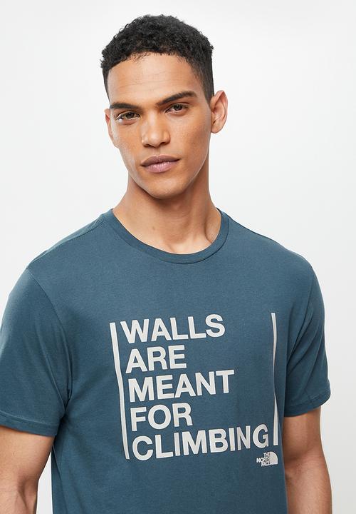 The North Face - Short sleeve walls are for climbing tee - blue