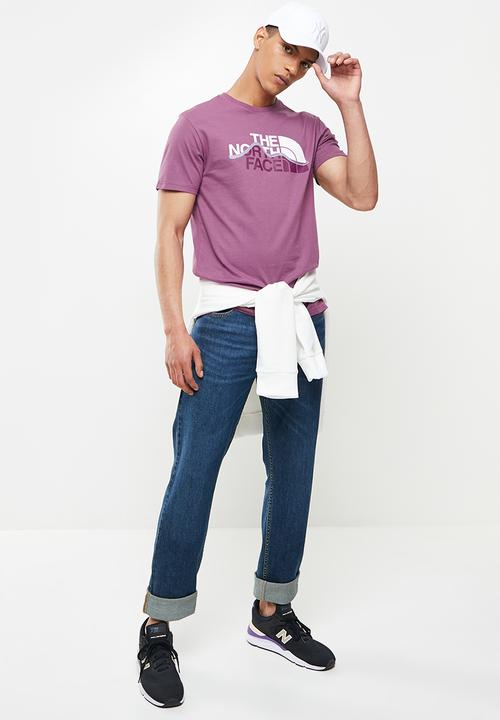 The North Face - Mens short sleeve mountain line tee - purple