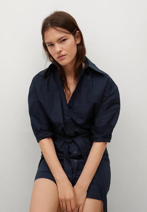 MANGO - Dress mexi1-h - navy
