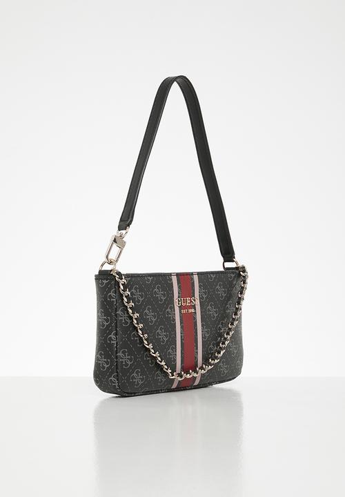 GUESS - Vikky top zip shoulder bag - coal