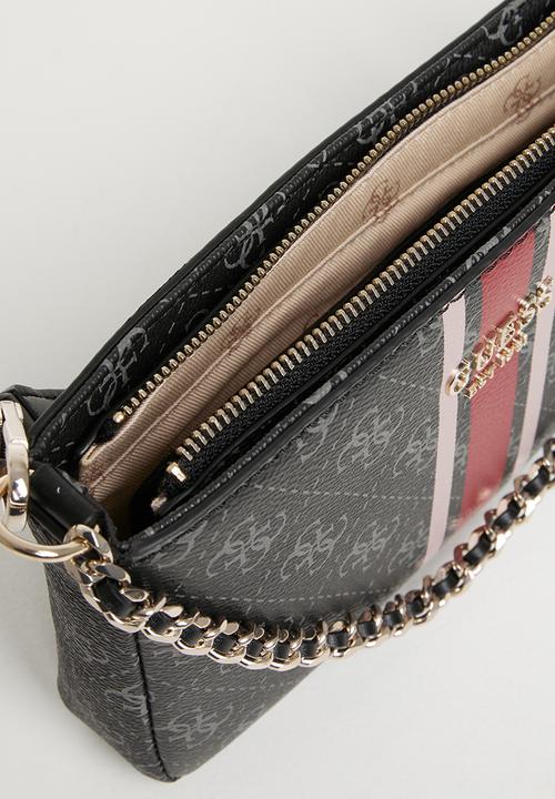 GUESS - Vikky top zip shoulder bag - coal