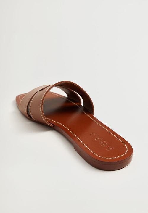 MANGO - Delhi leather sandal - medium brown