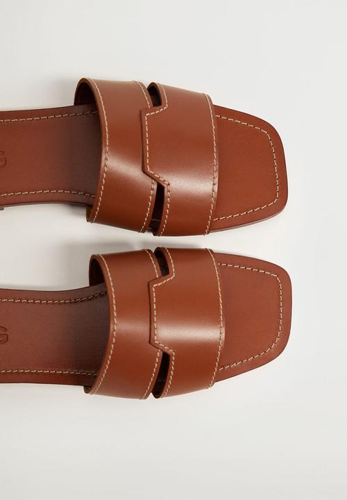 MANGO - Delhi leather sandal - medium brown