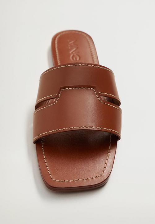 MANGO - Delhi leather sandal - medium brown