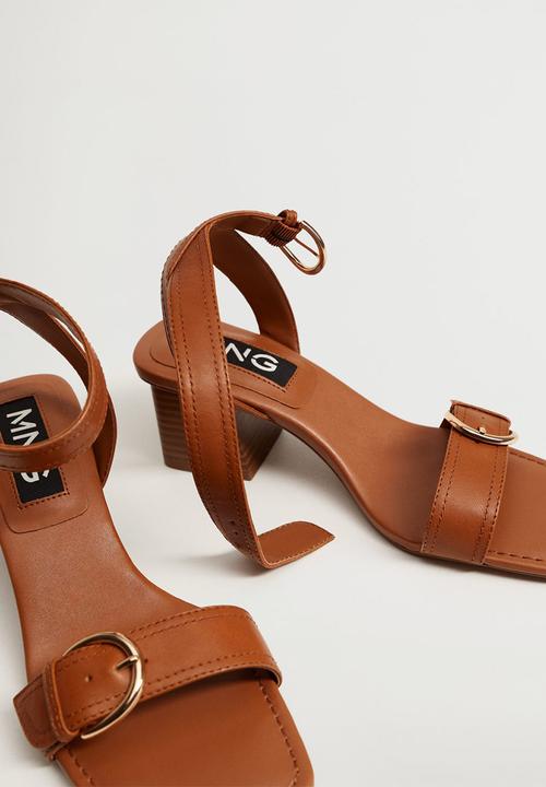 MANGO - More leather heel - medium brown