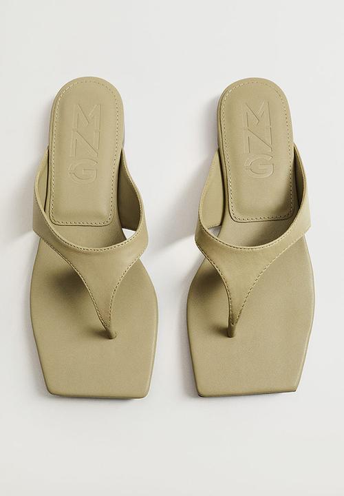 MANGO - Gaga leather sandal - khaki