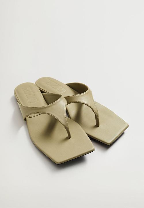 MANGO - Gaga leather sandal - khaki