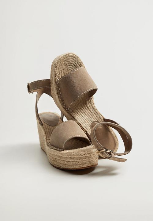 MANGO - Ibiza leather wedge - light brown