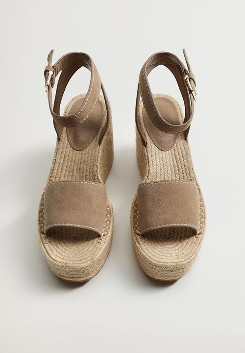 MANGO - Ibiza leather wedge - light brown