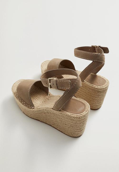 MANGO - Ibiza leather wedge - light brown