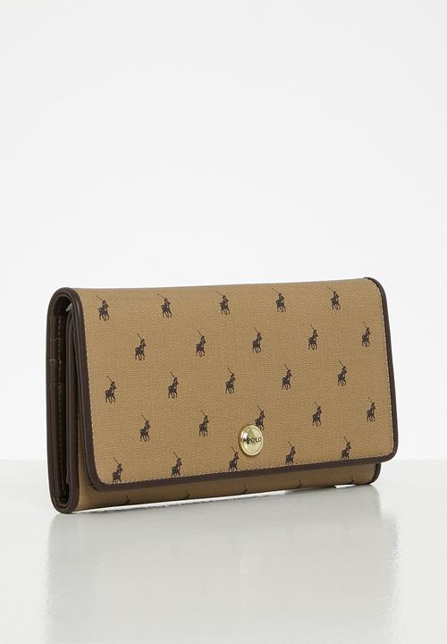 POLO - Polo panama slim trifold purse - camel