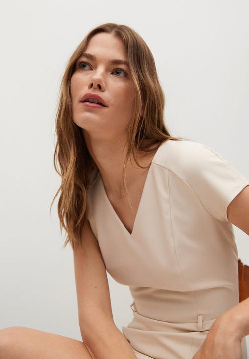 MANGO - Dress cofi-a - light beige