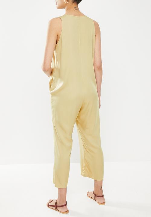edit Maternity - V-neck woven feeding friendly jumpsuit - stone