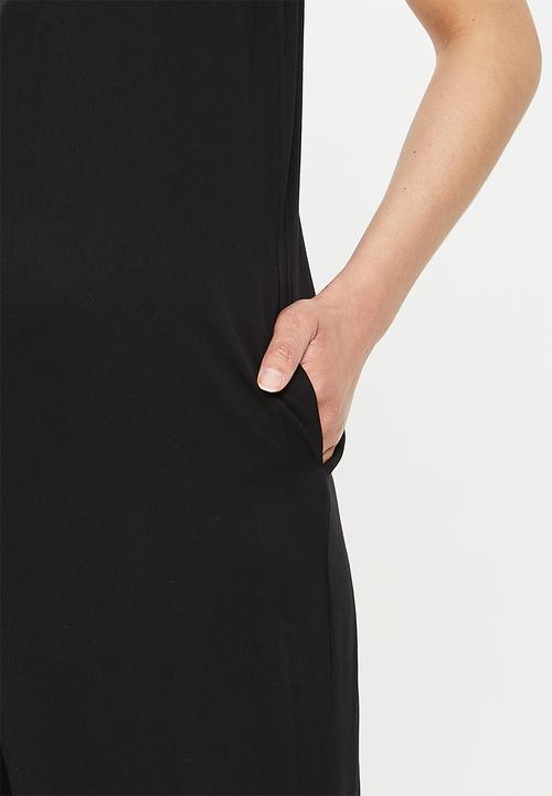 edit Maternity - V-neck woven feeding friendly jumpsuit - black