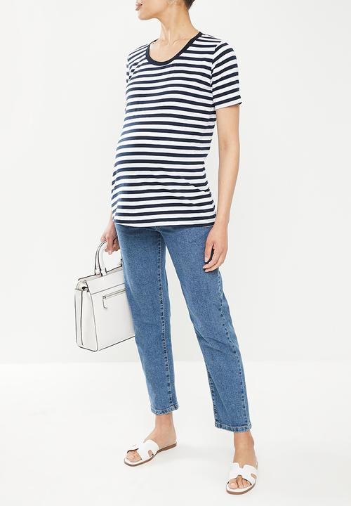 edit Maternity - Maternity 2-pack short sleeve tee - navy & white