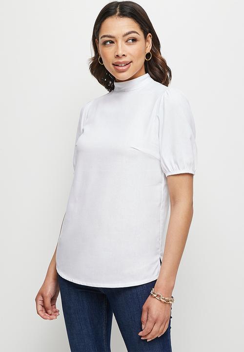 edit - Linen high-neck shell - milk