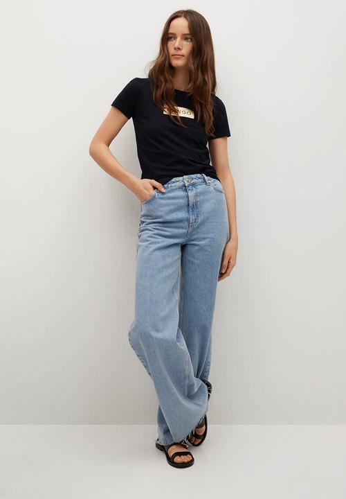 MANGO - T-shirt pstmango - black