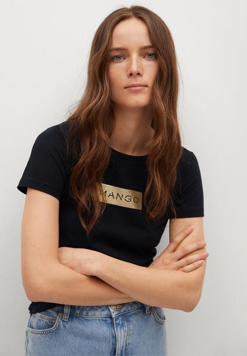 MANGO - T-shirt pstmango - black