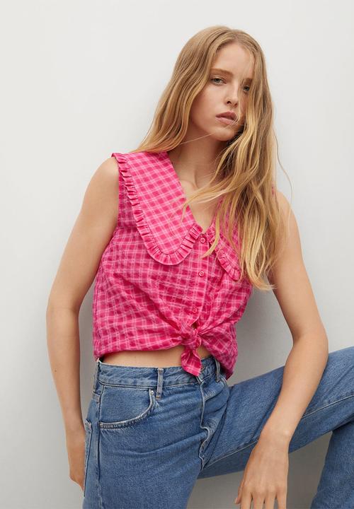 MANGO - Blouse greta - bright pink