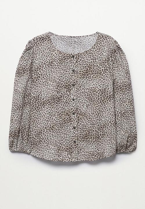 MANGO - Blouse chita - grey