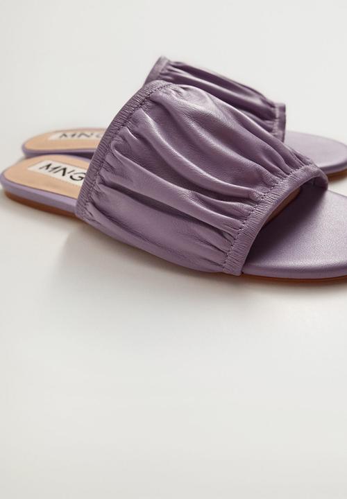 MANGO - Puffy leather sandal - pastel purple