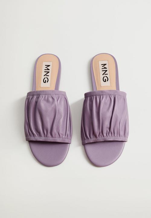MANGO - Puffy leather sandal - pastel purple