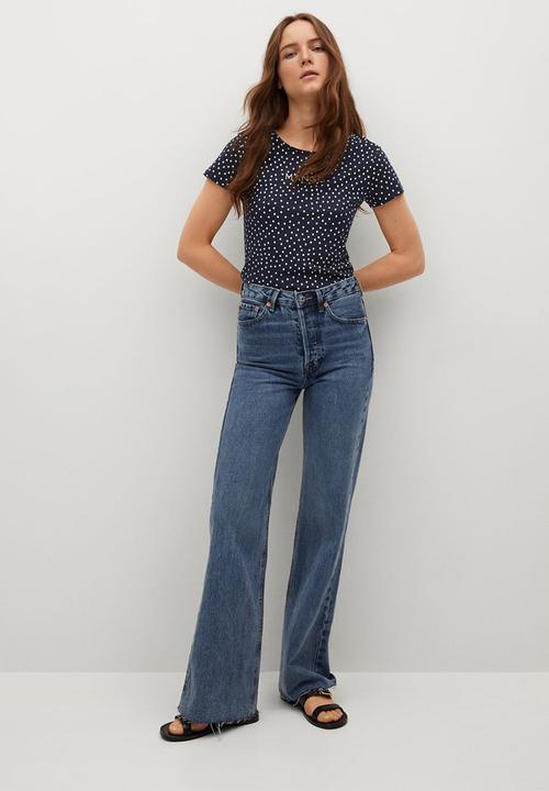 MANGO - T-shirt mangofi-h - navy