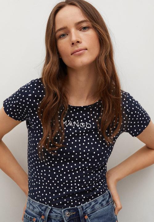 MANGO - T-shirt mangofi-h - navy