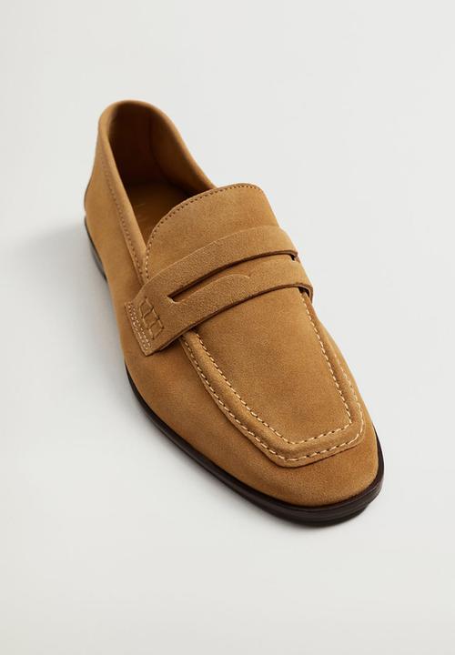 MANGO - Moca leather loafer - medium brown