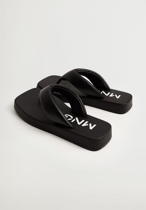 MANGO - Foam sandal - black