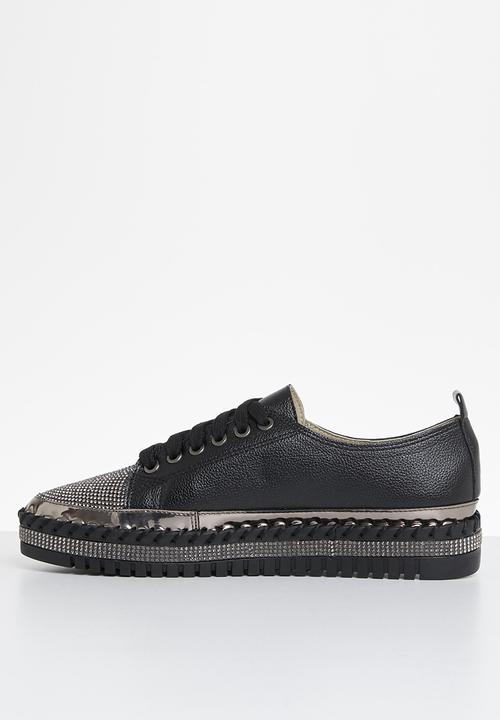 Footwork - Glits jewelled toe sneaker - black