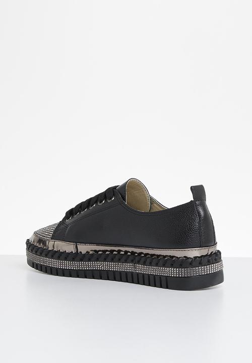 Footwork - Glits jewelled toe sneaker - black