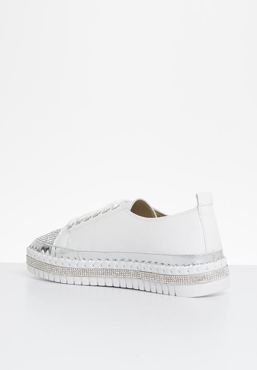 Footwork - Glits jewelled toe sneaker - white