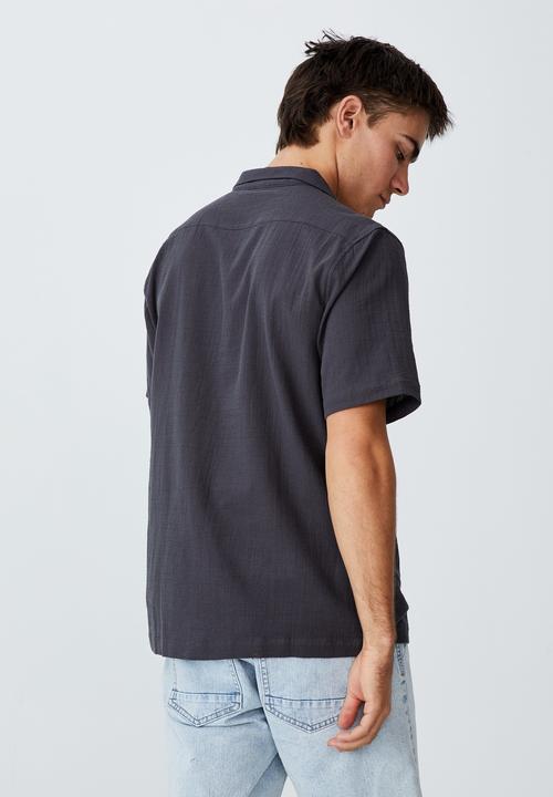 Cotton On - Riviera short sleeve shirt - faded slate
