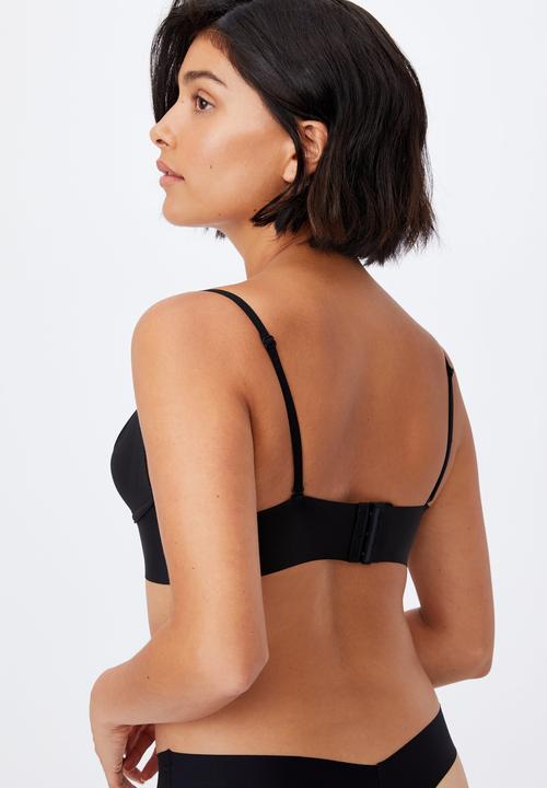Cotton On - Invisible v-neck bralette - black