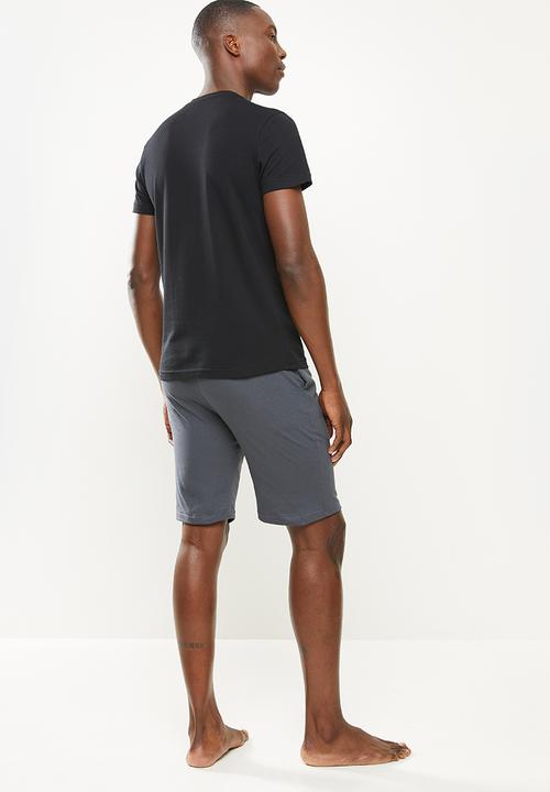 Superbalist - Graphic tee sleep set - black & grey