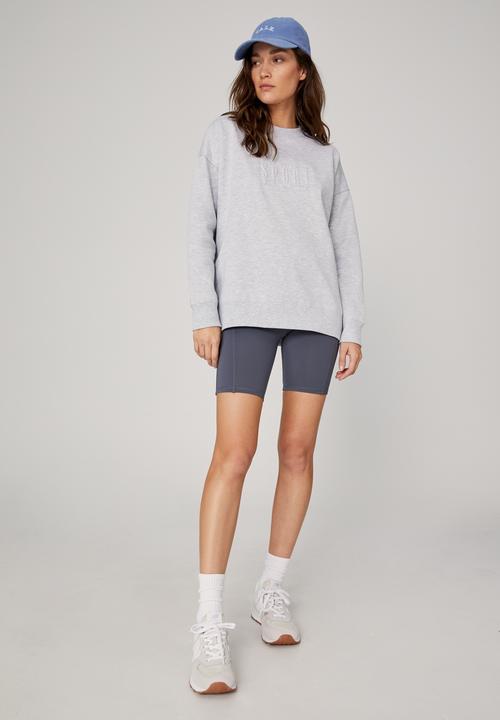 Cotton On - Lifestyle long sleeve graphic crew top - grey marle