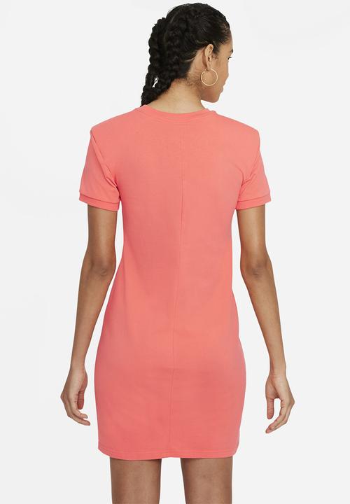 Nike - Nsw icn clsh short sleeve dress - magic ember & white