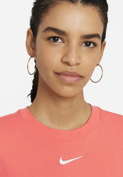 Nike - Nsw icn clsh short sleeve dress - magic ember & white