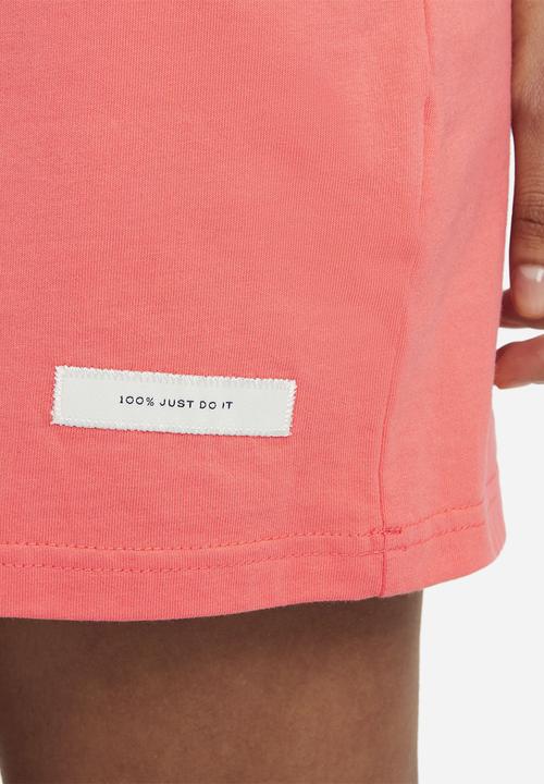 Nike - Nsw icn clsh short sleeve dress - magic ember & white